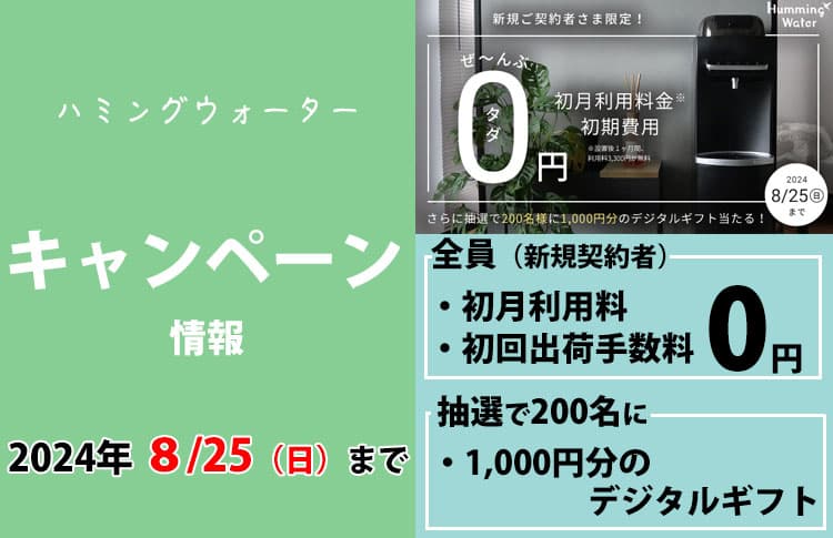 【2024年8月】ハミングウォーター最新キャンペーン情報