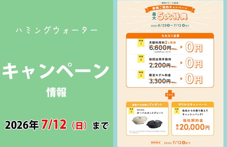 【2024年8月】ハミングウォーター最新キャンペーン情報