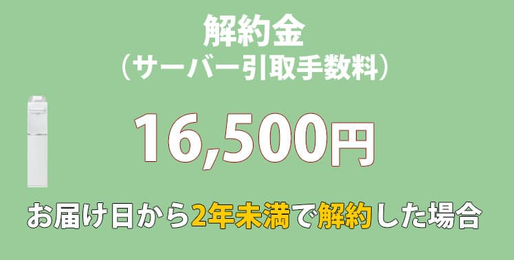 ハミングウォーターの解約金がわかる図