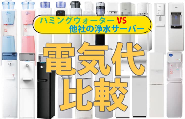 ハミングウォーターと他社サーバーの電気代比較表